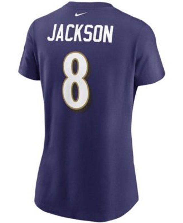 Women's Majestic Threads Lamar Jackson Purple Baltimore Ravens Tri