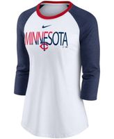 Women's Nike White/Royal Chicago Cubs Next Up Tri-Blend Raglan 3/4