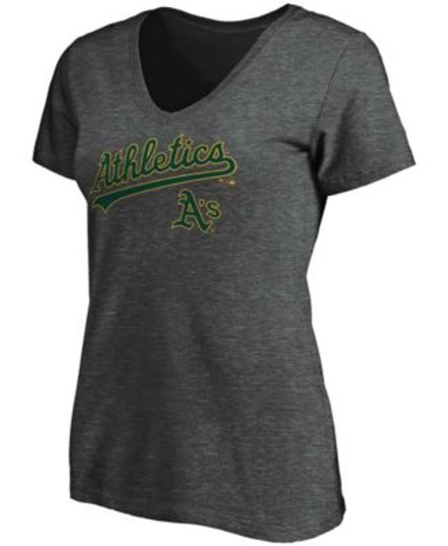 Fanatics Women's Branded Heathered Gray Washington Nationals Core Official  Logo V-Neck T-shirt