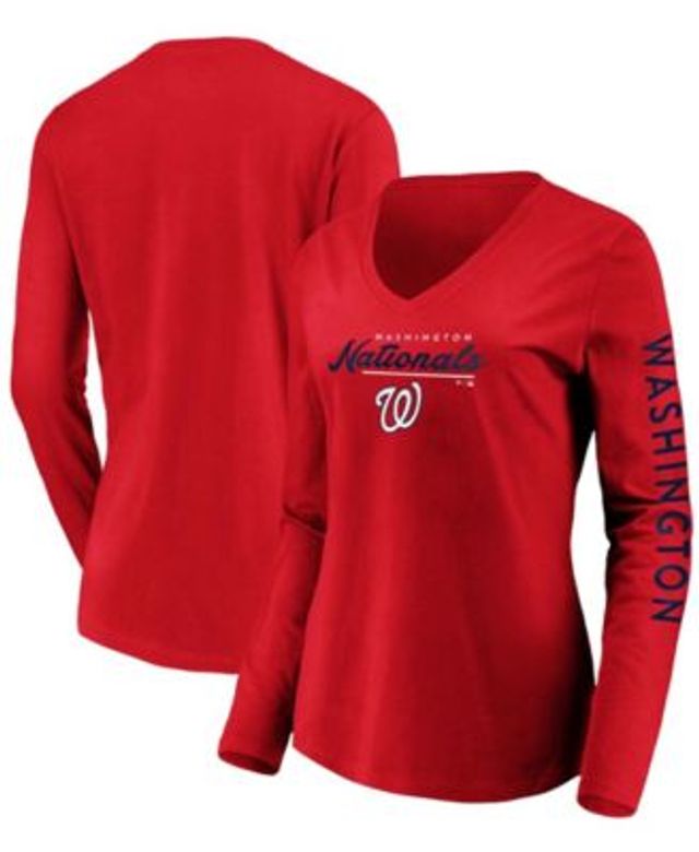 Columbia Men's White Washington Nationals Americana Terminal Tackle  Omni-Shade Raglan Long Sleeve T-shirt