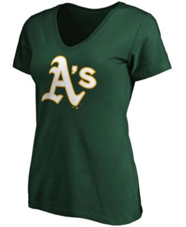 Women's Fanatics Branded Green Oakland Athletics Core Team Lockup Long  Sleeve V-Neck T-Shirt