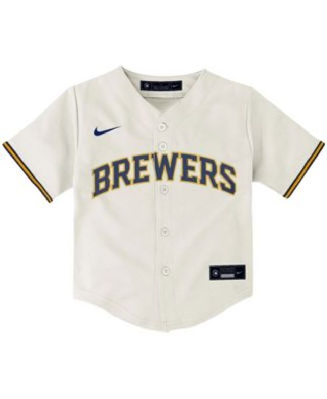  Nike Christian Yelich Milwaukee Brewers MLB Boys Youth 8-20  Cream Ivory Alternate Player Jersey (Youth Small 8) : Sports & Outdoors