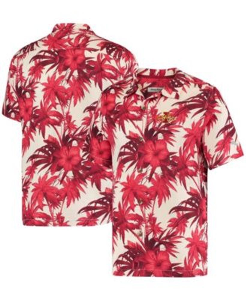 Tommy Bahama Men's Cardinal Iowa State Cyclones Harbor Island Hibiscus  Button-Up Shirt