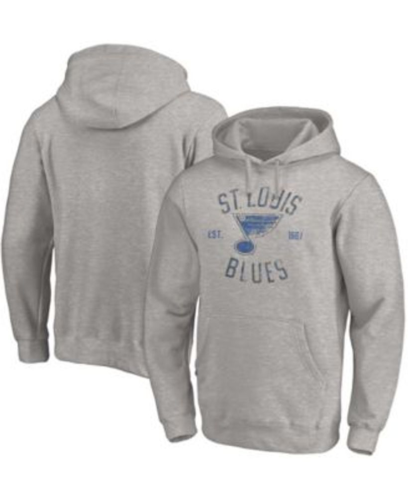 Fanatics Men's Heathered Gray St. Louis Blues Heritage Pullover Hoodie