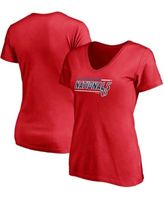 MLB WASHINGTON NATIONALS women's v-neck t-shirt, red, LARGE