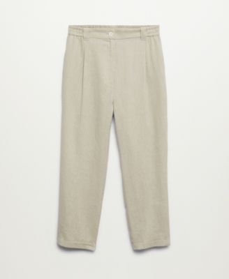 Women's Pleated Linen Pants