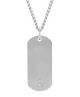 Men's Dog Tag Necklace Diamond Accent Stainless Steel