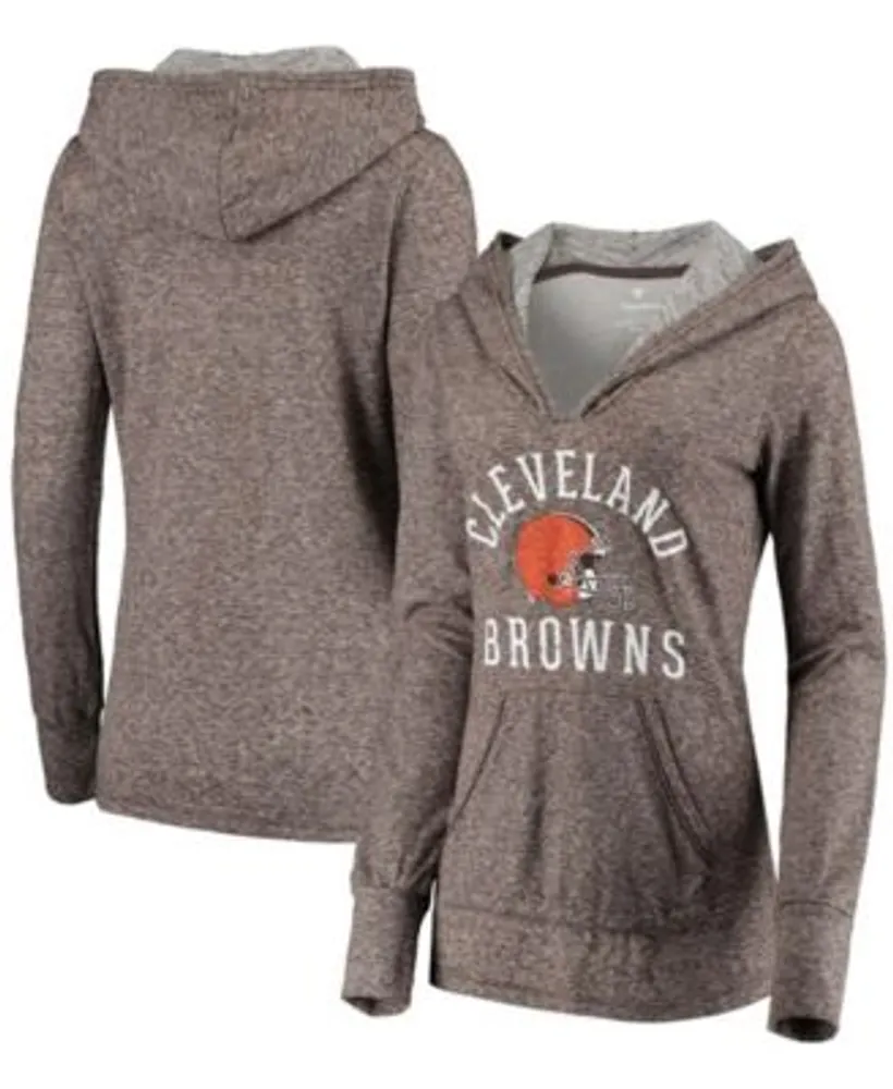 Youth Brown Cleveland Browns Double Logo Pullover Hoodie