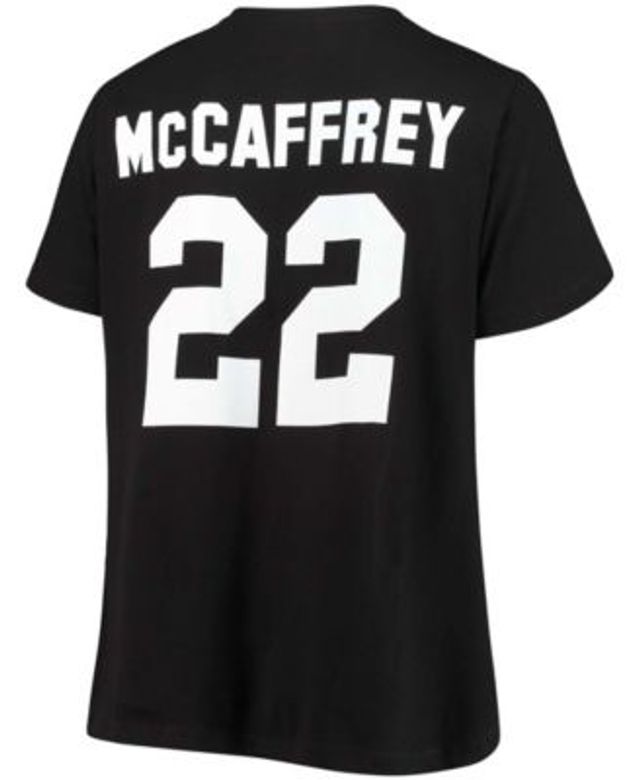 Women's Fanatics Branded Christian McCaffrey Scarlet San Francisco 49ers Plus Size Player Name & Number V-Neck T-Shirt