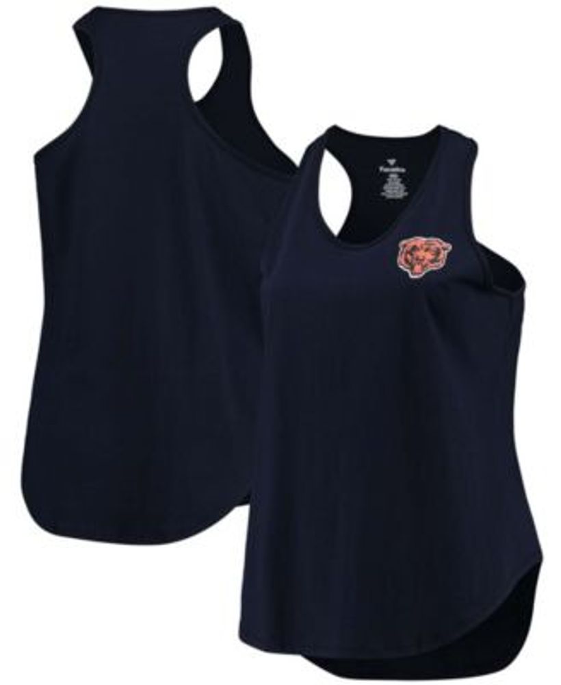 Fanatics Women's Plus Navy Chicago Bears Logo Racerback Tank Top