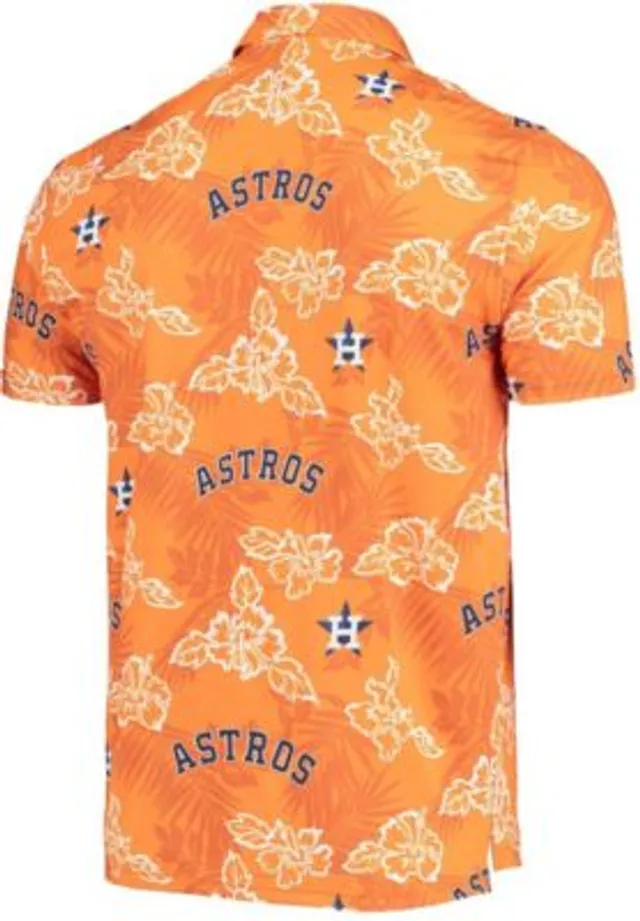 Men's Reyn Spooner Orange Houston Astros Cooperstown Collection Puamana Print Polo Size: Small