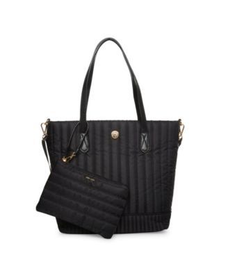 Women's Quilted Medium Nylon Tote with Pouch