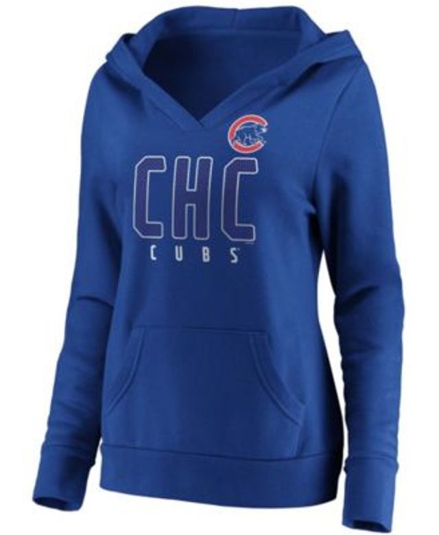 Women's Fanatics Branded Red Chicago Cubs Team Lockup V-Neck T-Shirt Size: Medium