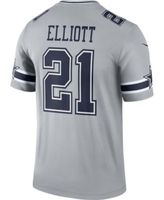 Nike Men's Ezekiel Elliott Silver Dallas Cowboys Inverted Legend Jersey