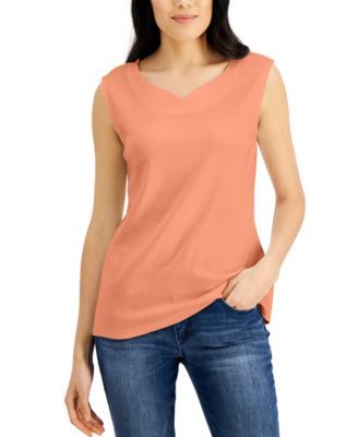Cotton Sweetheart-Neckline Tank Top, Created for Macy's