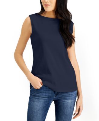 Cotton Boat-Neck Tank Top, Created for Macy's