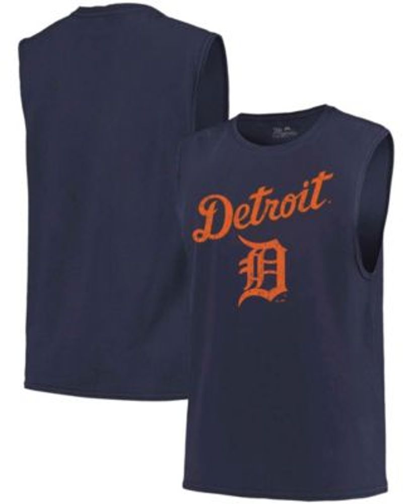 Majestic Detroit Tigers T-shirt Navy Blue/Orange Men's Sz Medium