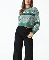 Women's Holiday Intarsia Crew Pullover Sweater