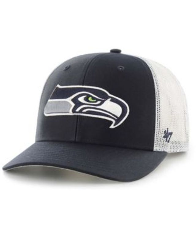 47 Brand Men's Navy, White Seattle Seahawks Trucker Snapback Hat