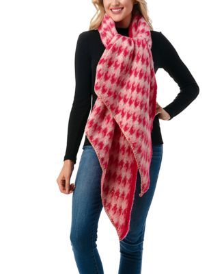 Women's Plush Houndstooth Scarf