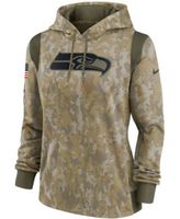 Men's Nike Camo Seattle Seahawks 2021 Salute to Service Therma Performance Pullover Hoodie