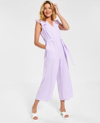 Mommy & Me Women's Cropped Gingham Jumpsuit, Created for Macy's