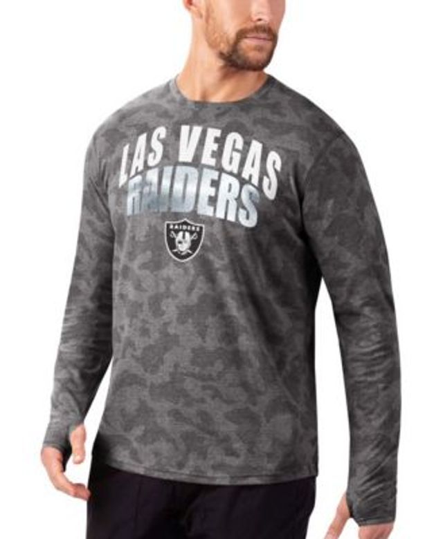 Men's Starter Black/White Las Vegas Raiders Halftime Long Sleeve T-Shirt