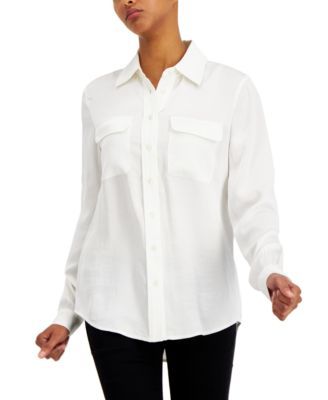 Satin Utility Shirt, Created for Macy's