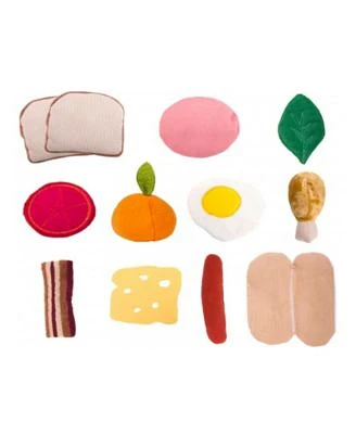 PopOhVer Pretend Play Plush Breakfast Lunch Food Playset