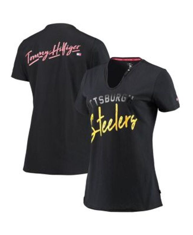 Pittsburgh Steelers Fanatics Branded Women's Plus Size Mother's Day #1 Mom  V-Neck T-Shirt - Black