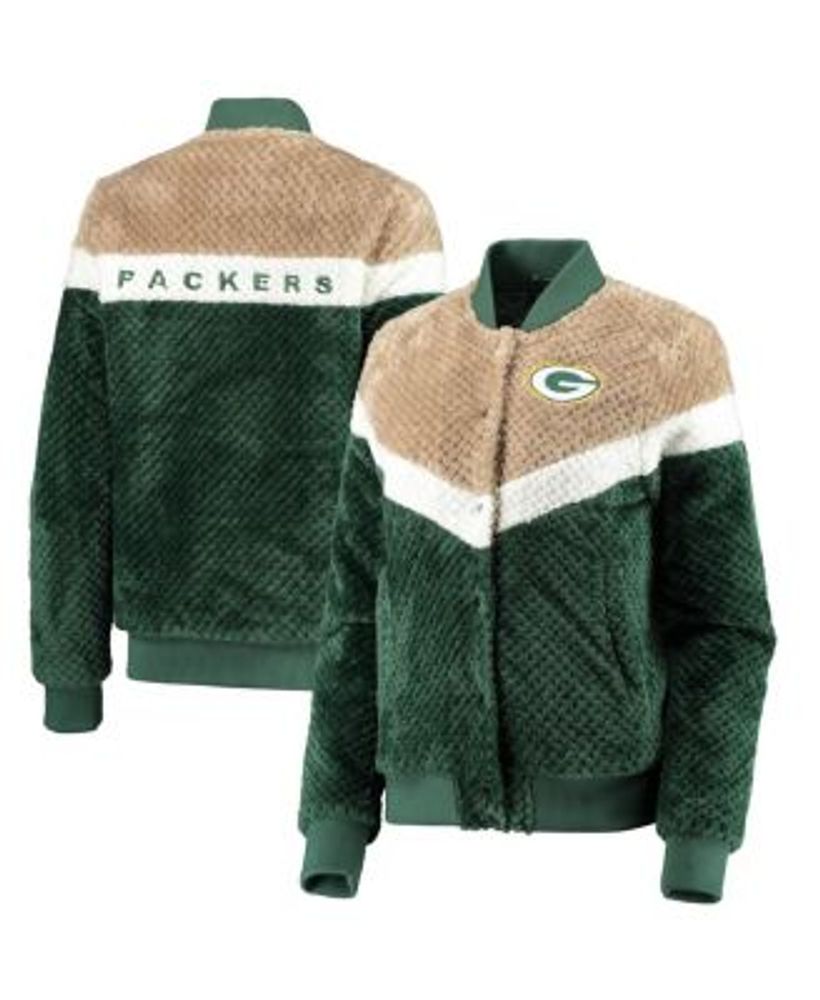 Women's Wear by Erin Andrews Green Bay Packers Polar Fleece Raglan Full-Snap Jacket