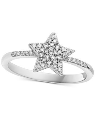 Diamond Pavé Star Ring (1/6 ct. t.w.) in Sterling Silver