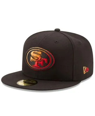 Men's New Era Cream/Black San Francisco 49ers Chrome Collection 59FIFTY  Fitted Hat