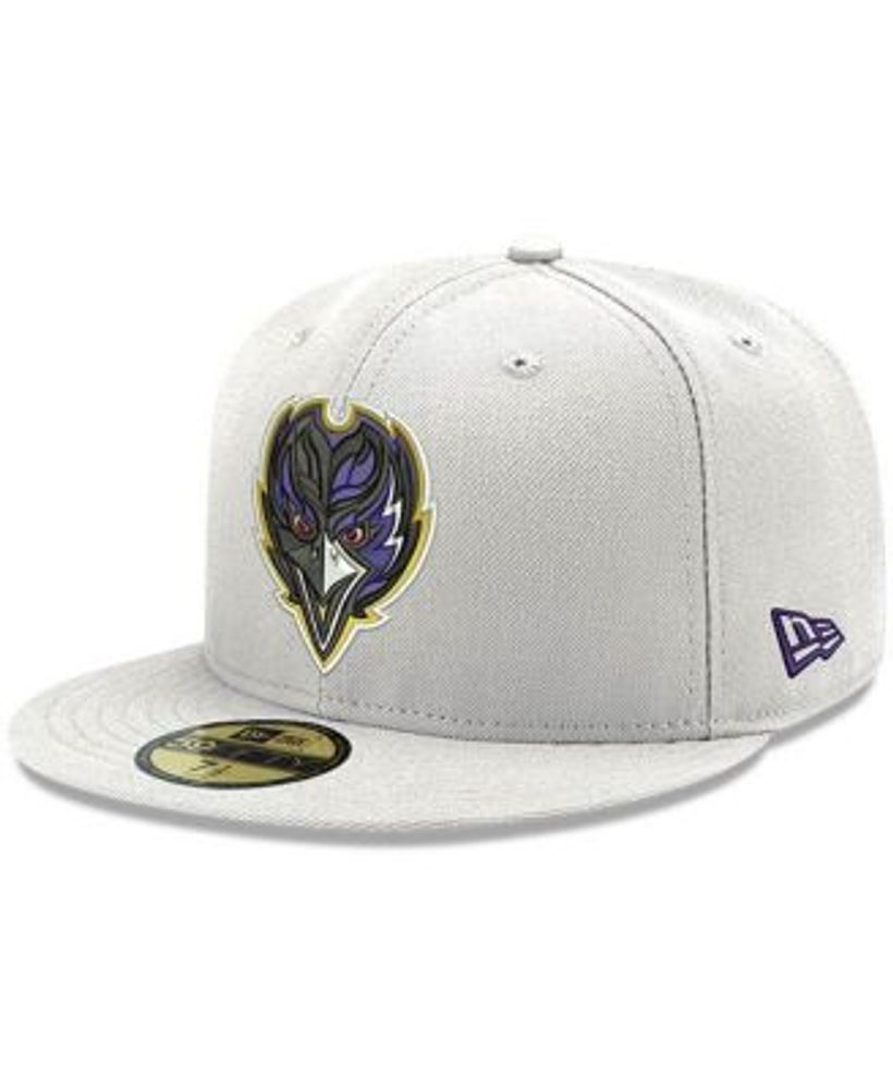 Men's New Era Black Baltimore Ravens Logo Color Dim 59FIFTY Fitted Hat