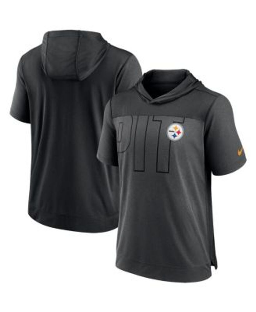 Nike Men's Heathered Charcoal, Black Pittsburgh Steelers Performance Hoodie  T-shirt