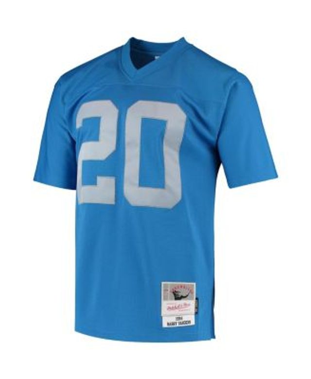 Men's Mitchell & Ness Barry Sanders Blue/Silver Detroit Lions Big & Tall  Split Legacy Retired