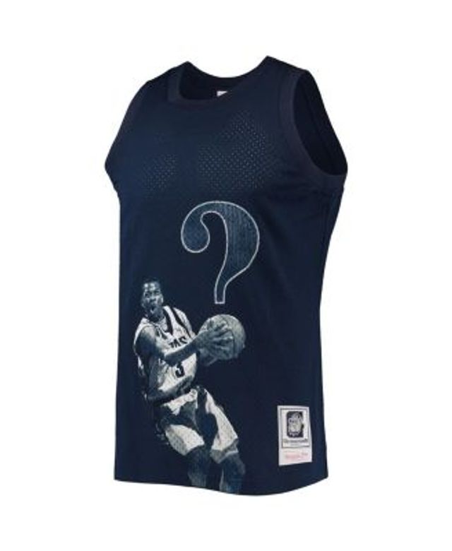 Men's Mitchell & Ness Allen Iverson Navy/Gray Georgetown Hoyas Sublimated  Player Tank Top