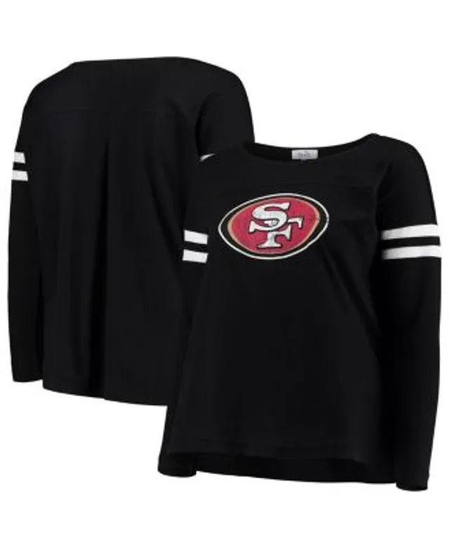 San Francisco 49ers Fanatics Branded Women's Ombre Long Sleeve T-Shirt -  Scarlet/Black