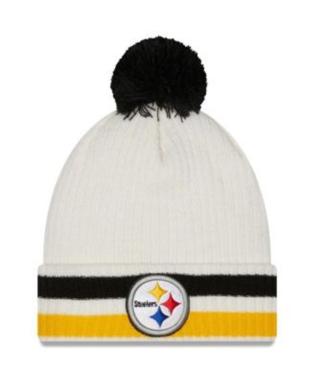 Women's Fanatics Branded Black Pittsburgh Steelers Iconic Cuffed Knit Hat  with Pom