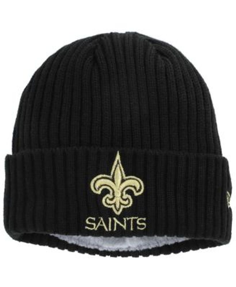 Youth New Era White Orleans Saints Retro Cuffed Knit Hat with Pom