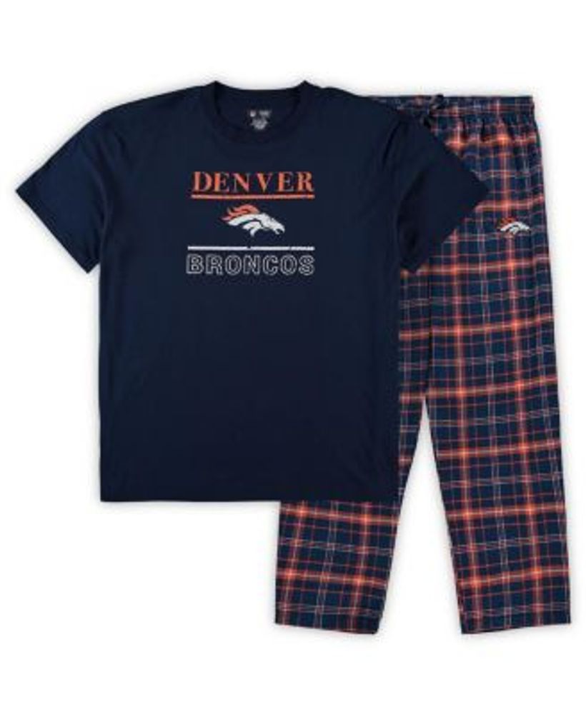 Concepts Sport Men's Navy Denver Broncos Big and Tall Lodge T-shirt Pants  Sleep Set