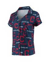 Women's Concepts Sport Navy Boston Red Sox Zest Allover Print Button-Up  Shirt & Shorts Sleep Set