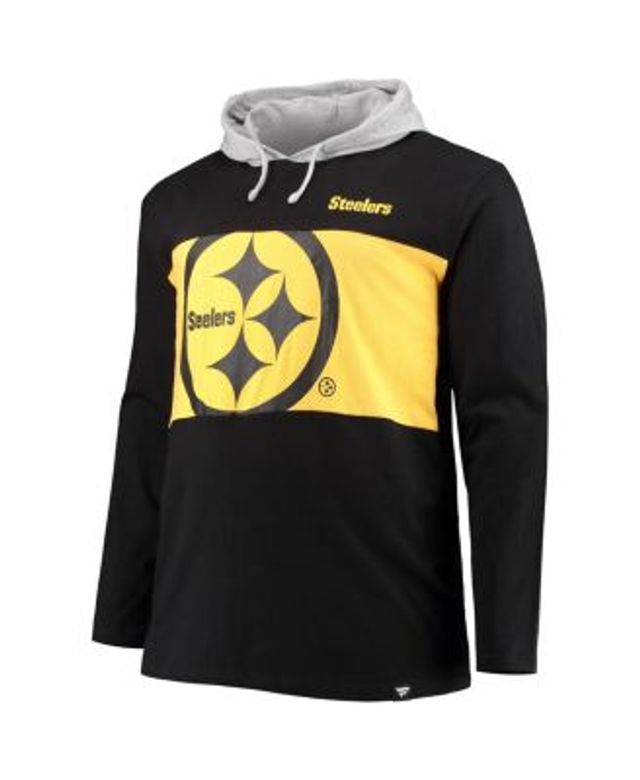 Pittsburgh Steelers New Era Team Brushed Hoodie T-Shirt - Heathered Black