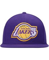 Men's Los Angeles Lakers Mitchell & Ness White Hardwood Classics Swingman  Pop Snapback Hat