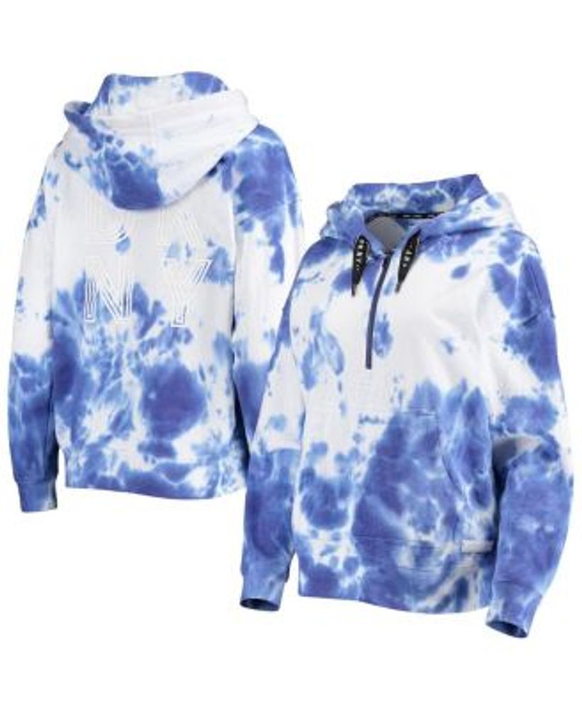 DKNY Sport White And Navy Houston Astros Dakota Tie-dye Half-zip