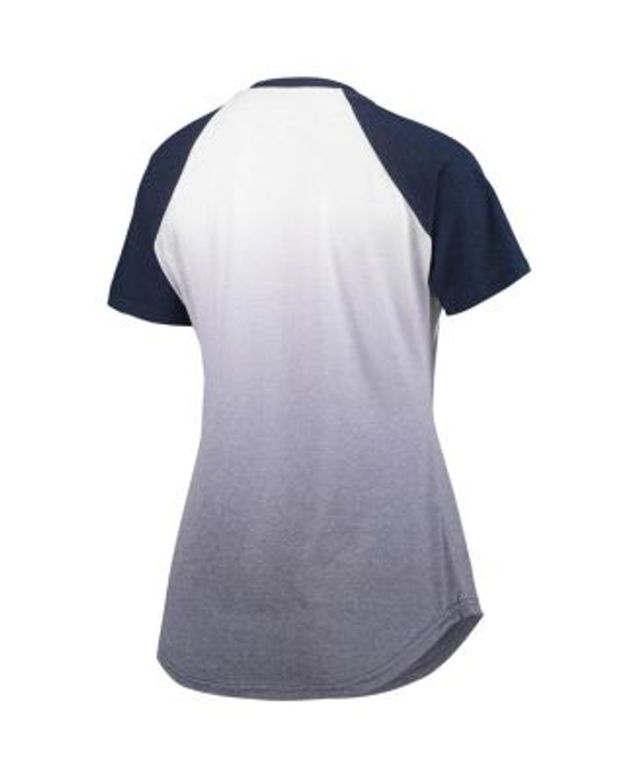 Touch Women's Navy, White New York Yankees Shortstop Ombre Raglan V-Neck T-Shirt - Navy, White