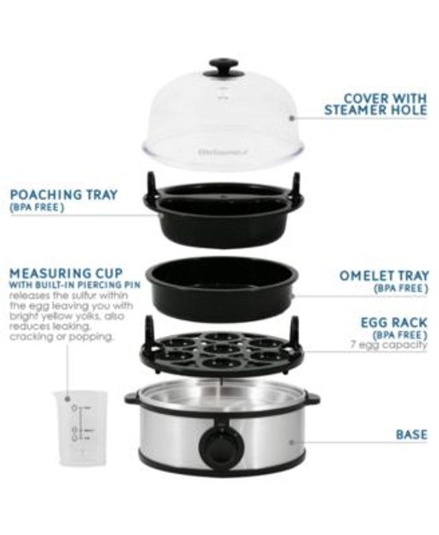 Elite Gourmet Easy Electric 7 Egg Capacity Cooker, Poacher, Steamer, Omelet  Maker with Auto Shut-Off - Macy's