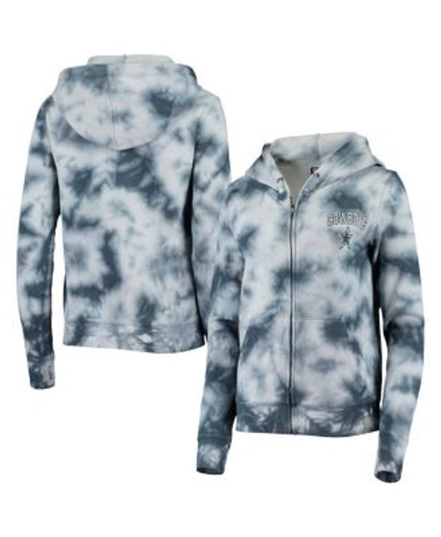 Women's New Era Navy Chicago Bears Tie Dye Fleece Full-Zip Hoodie