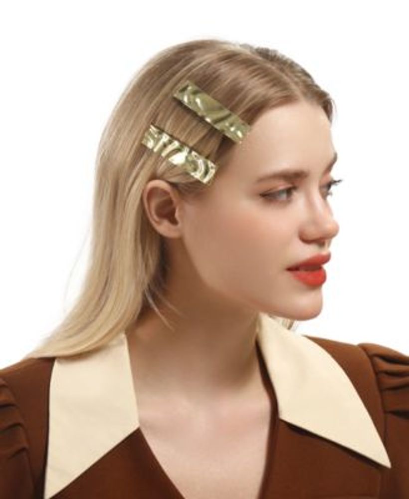 2-Pc. Gold-Tone Rippled Hair Clip Set, Created for Macy's