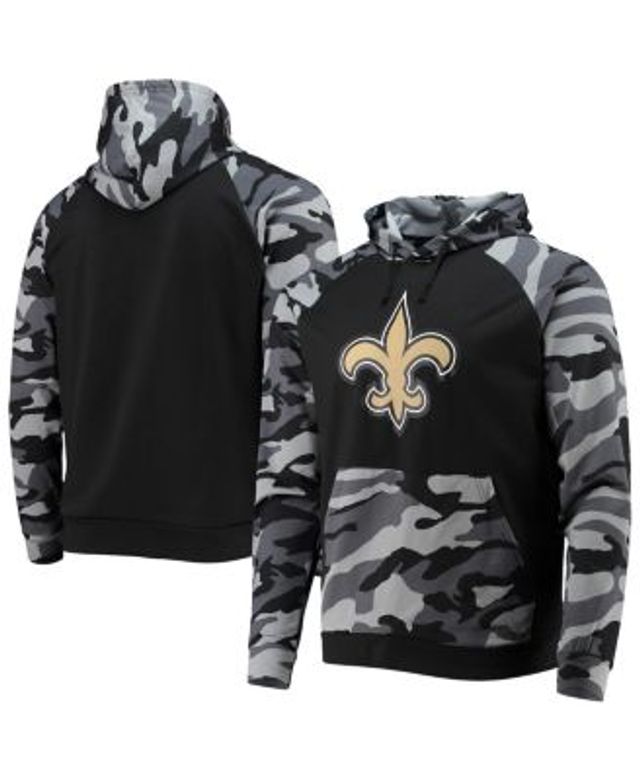 FOCO Men's Black New Orleans Saints Camo Raglan Pullover Hoodie